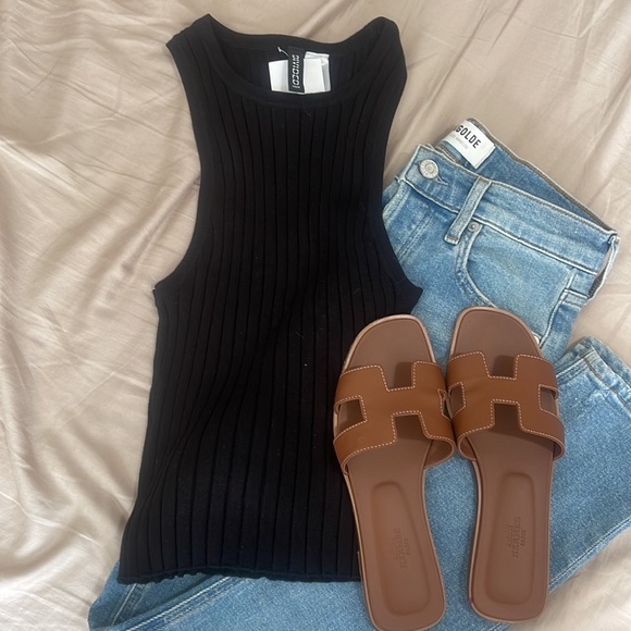 H&M Black Ribbed Tank - Picture 2 of 5
